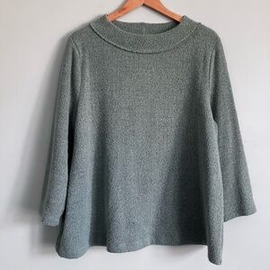 LOFT Sage Green Wide Semi-Mock Neck Boxy Light Weight Sweater Size XL
